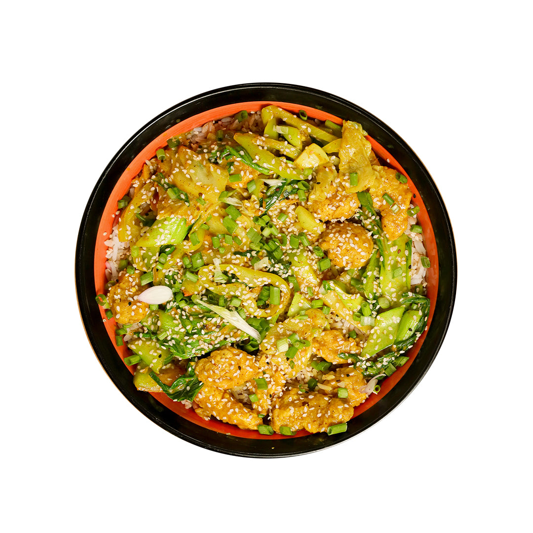 5 Spice Curry Prawn with Greens